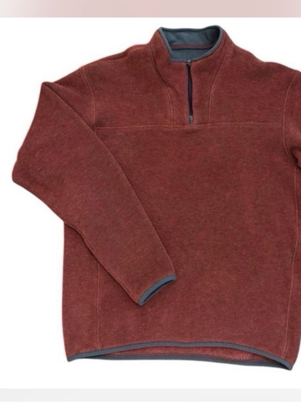 Arc'teryx men’s  quarter zip-Up Jacket in Brick Red with Gray Trim